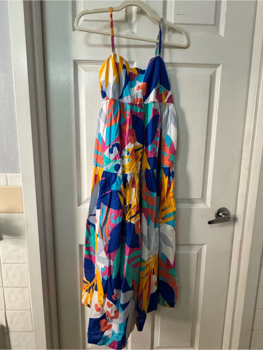 J. Crew Light Blue and White Zip-Front Dress